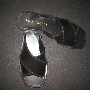 Jack Rogers Crossband Jelly Slide Sandals Sloane Black size 6